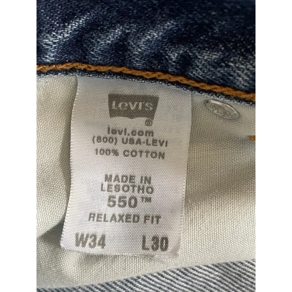 Vintage Y2k Levi's Mens 34x30 550 Jeans Blue Relaxed Fit Tapered Leg Medium Wash